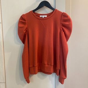 Burnt Orange Ruffle Sleeve Sweatshirt